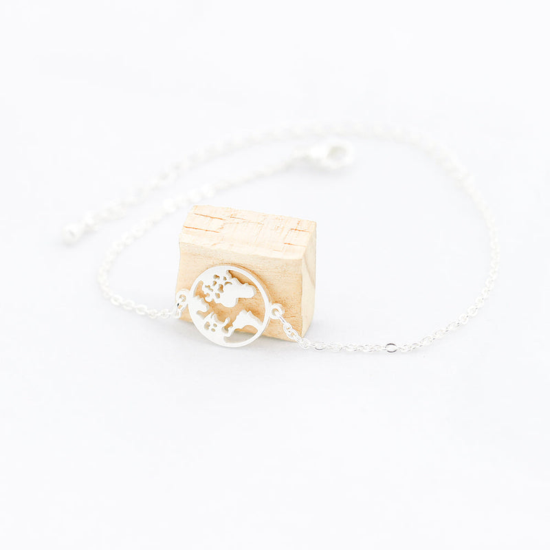 Map Pendant Bracelet Women