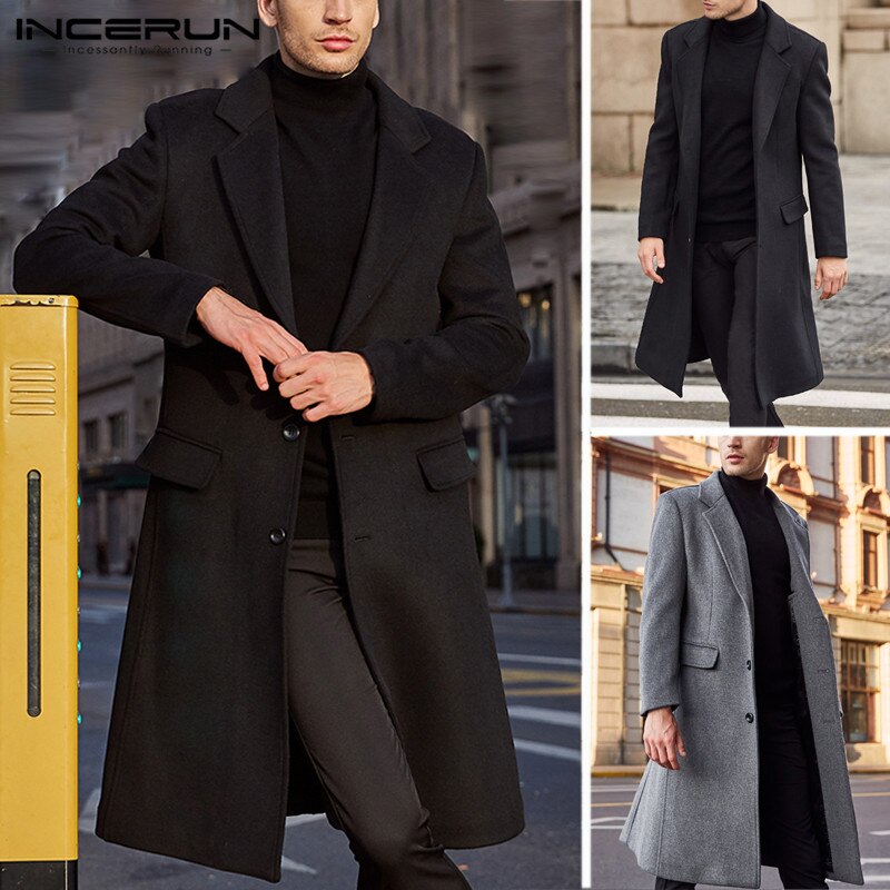 British men's long trench coat