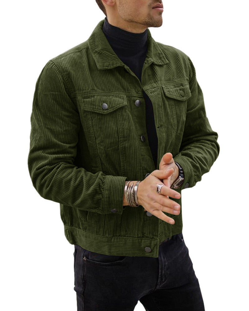 Casual Single-breasted Corduroy Jacket