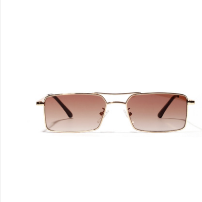 double beam small box metal light red sunglasses