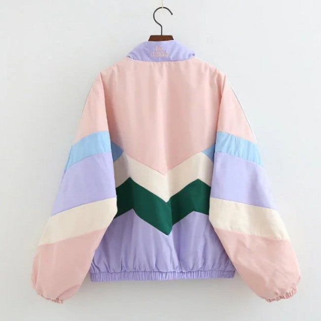 Colorblocked cotton coat