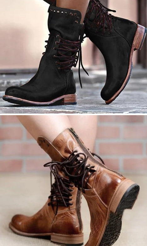 Back Zipper Vintage Boots