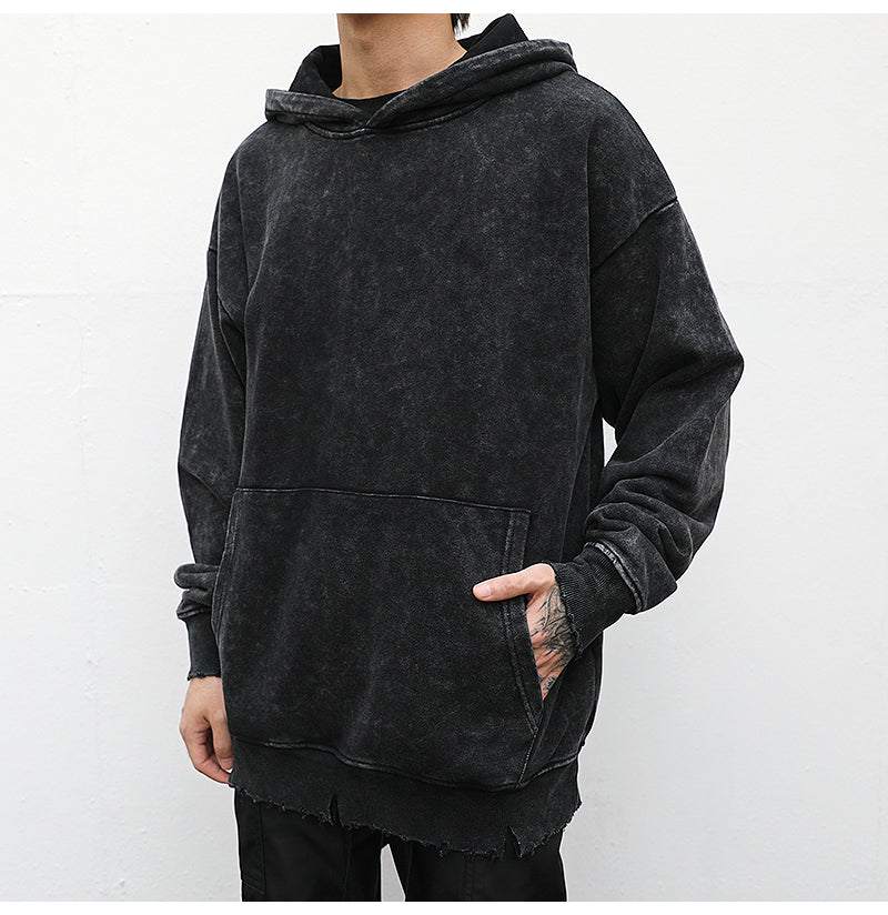 Dark pattern loose hoodie men