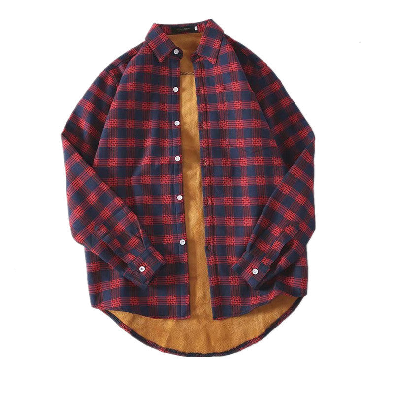 Long sleeve plaid shirt men