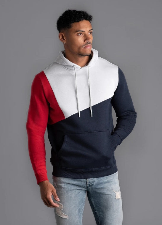 Stitching Contrast Color Casual Hoodie