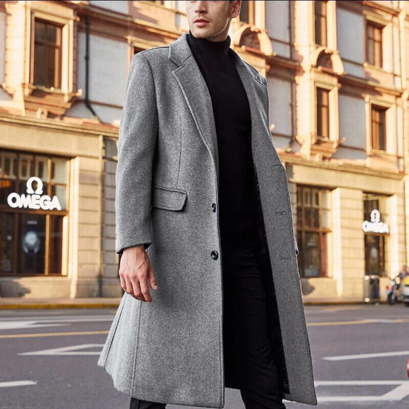 British men's long trench coat