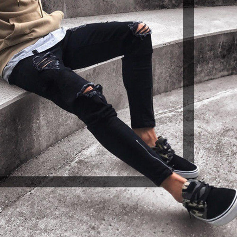 black distressed jeans for men