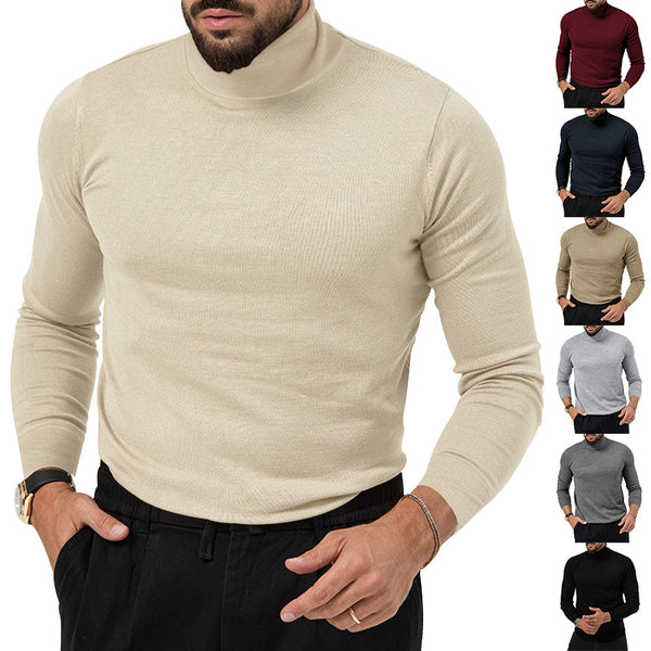 High-elastic Turtleneck Knitted Cashmere Sweater