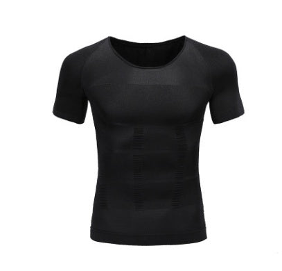 Male Chest Compression T-shirt Fitness Hero Belly Buster Slimming t-shirt