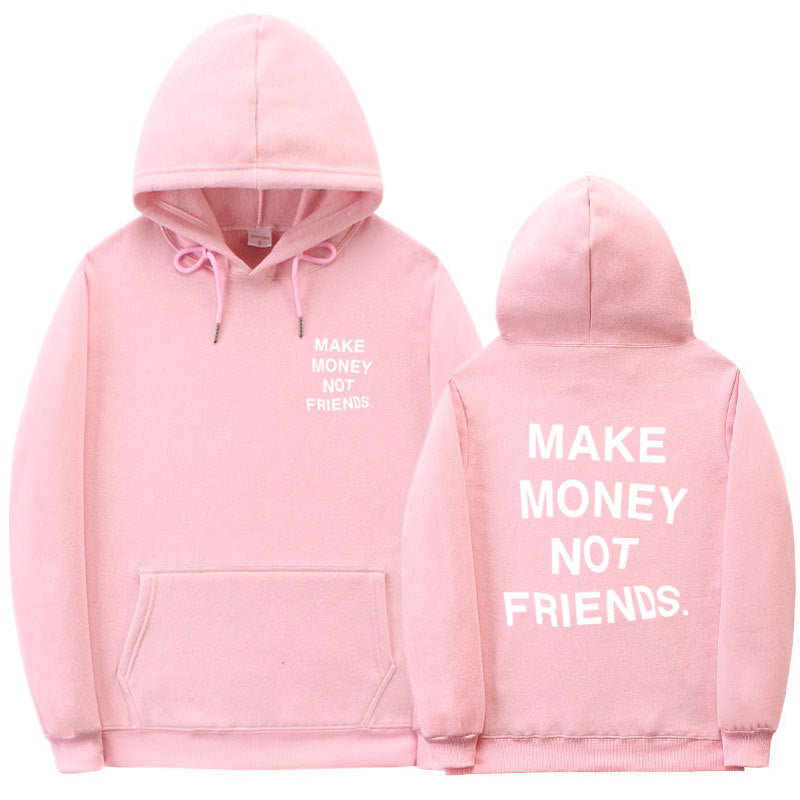 Letter printed men's and women's fleece hoodies