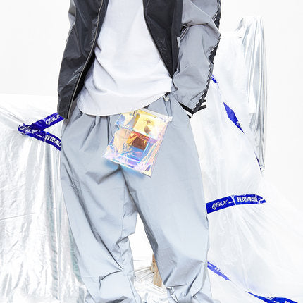 hip-hop brand reflective Draw String beam pants men sweatpants