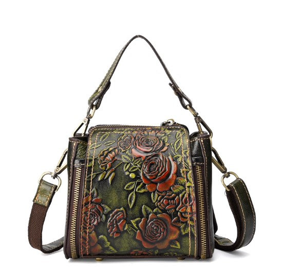 Leather Vintage Hand Embossed Handbag