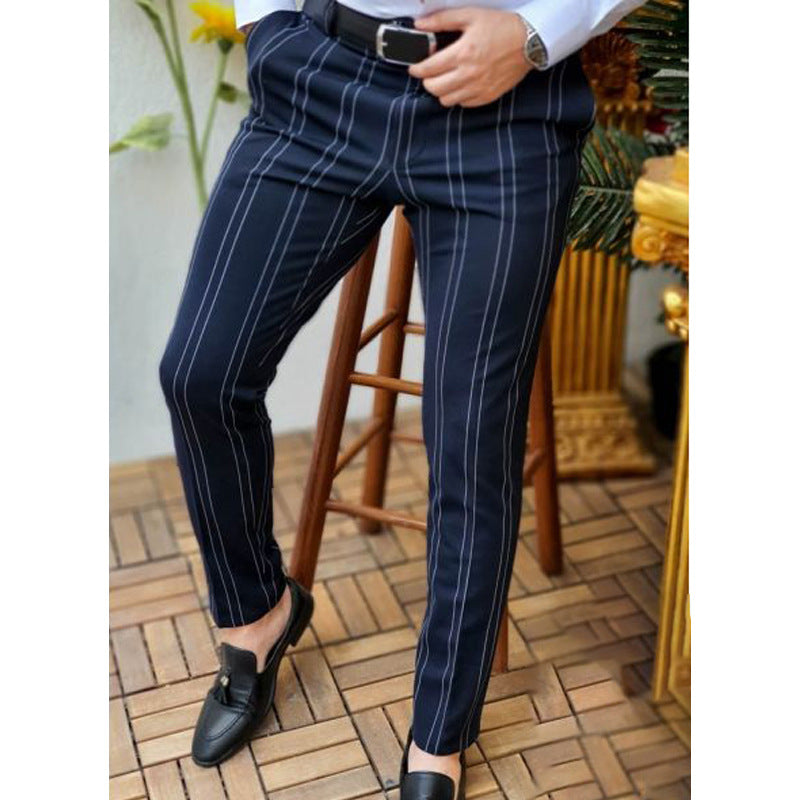 Men's Pair Of Striped Straight Leg Pants