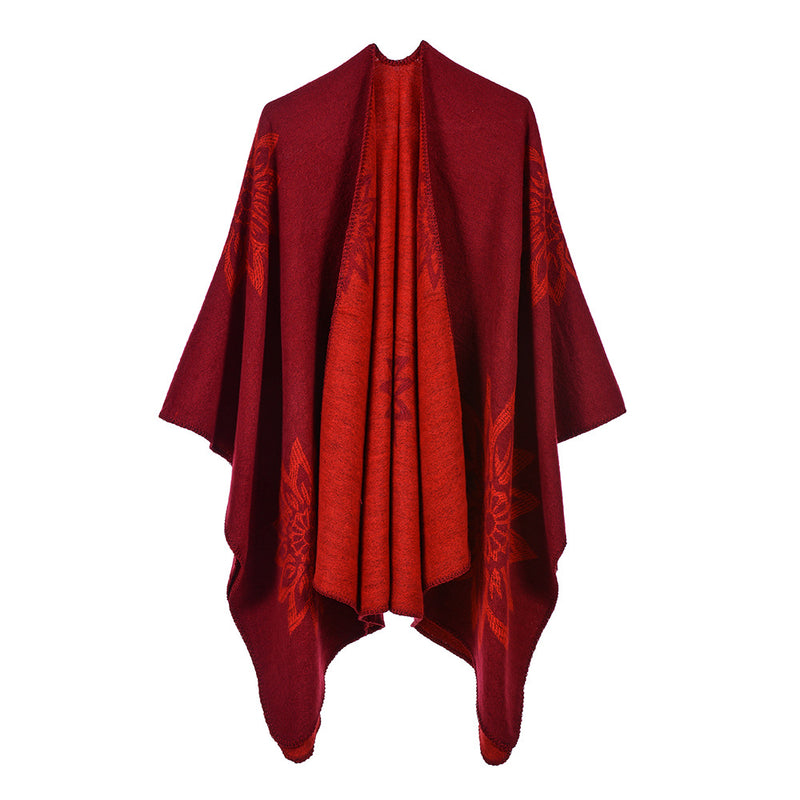 Reversible cashmere cloak