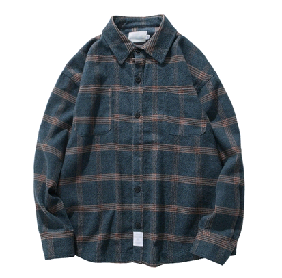 Autumn chic plaid shirt jacket casual long sleeve port wind shirt male