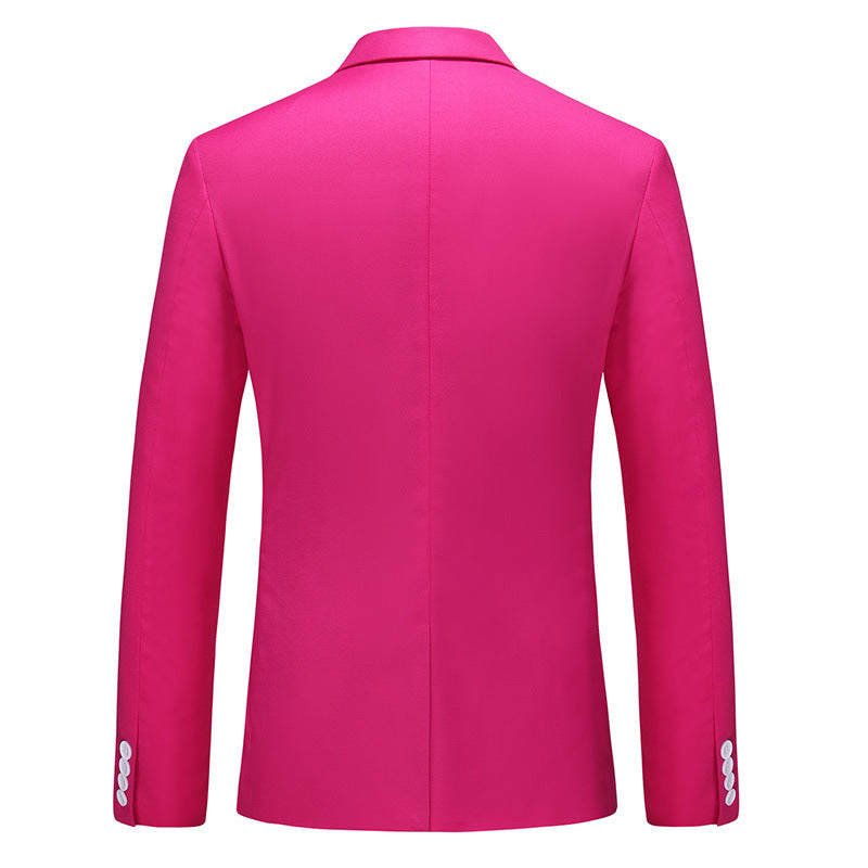 Multi-Color Two-piece Suit Men's Solid Color Slim Fit suit