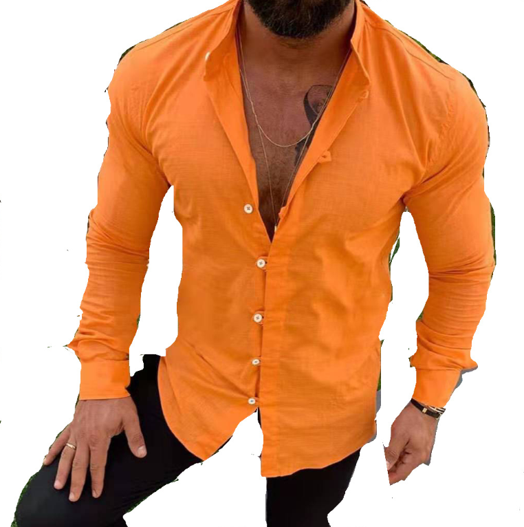 Long sleeve stand collar casual shirt