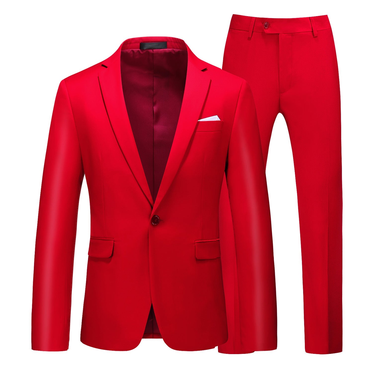 Multi-Color Two-piece Suit Men's Solid Color Slim Fit suit