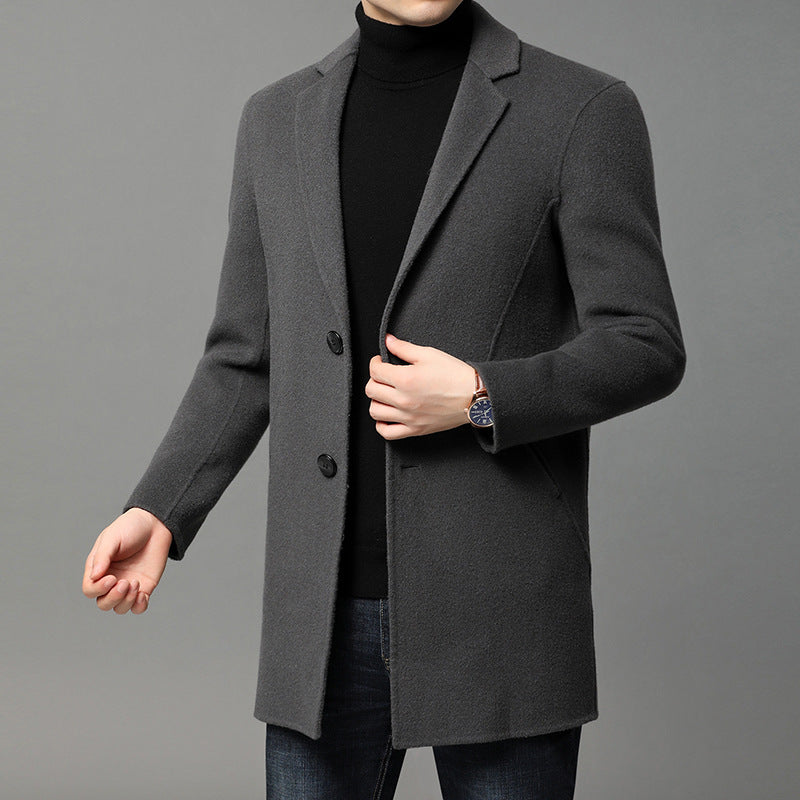 Men's Mid-Length Double-Sided Woolen Coat