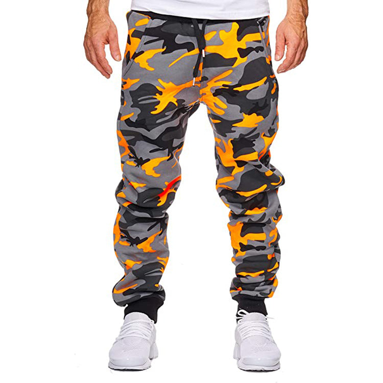 Printed stretch fabric sports jogging pants