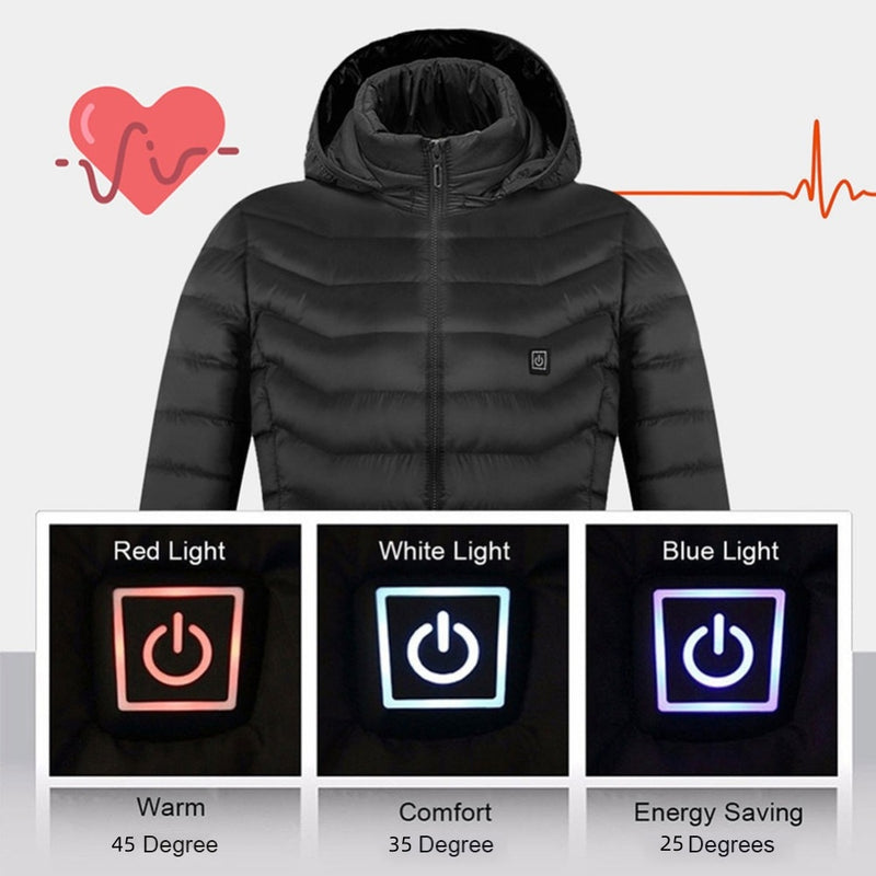 Chaqueta de algodón eléctrica con calefacción USB