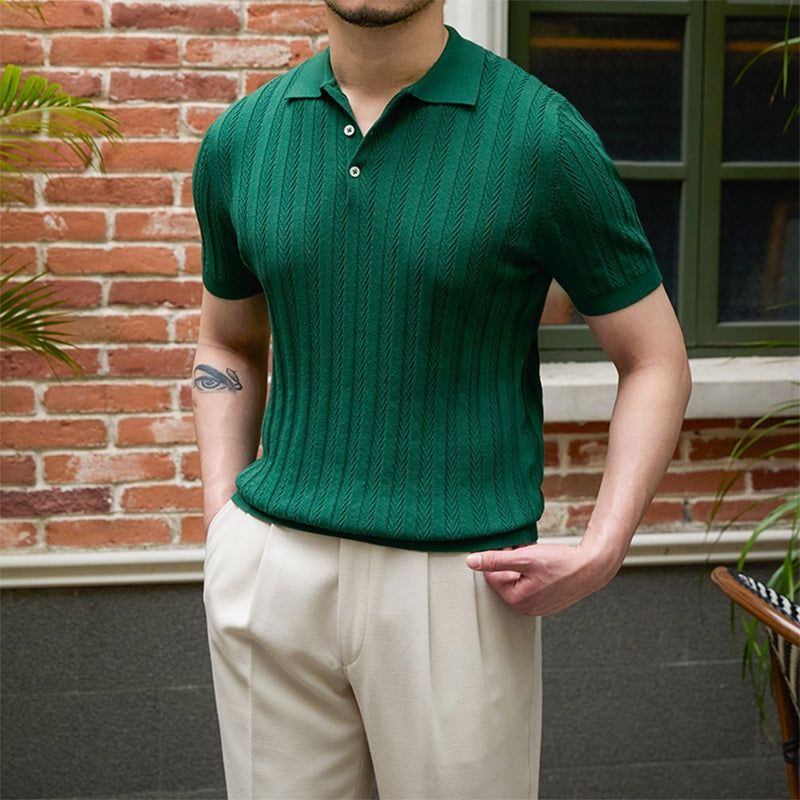 Casual Retro Slim-fit Short-sleeved Knitted sweater