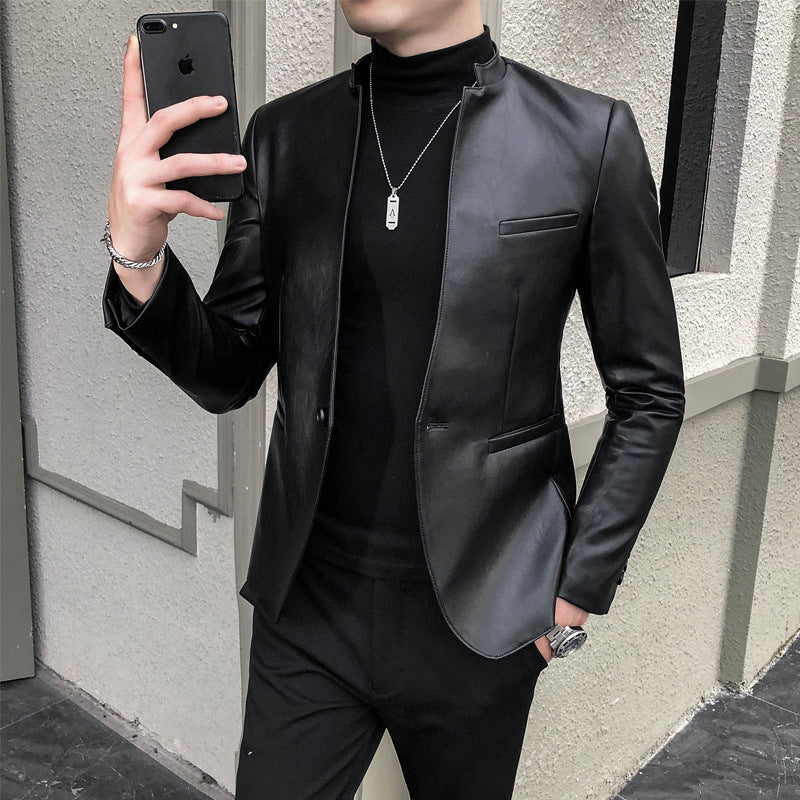 Slim stylish Leather Jacket Men