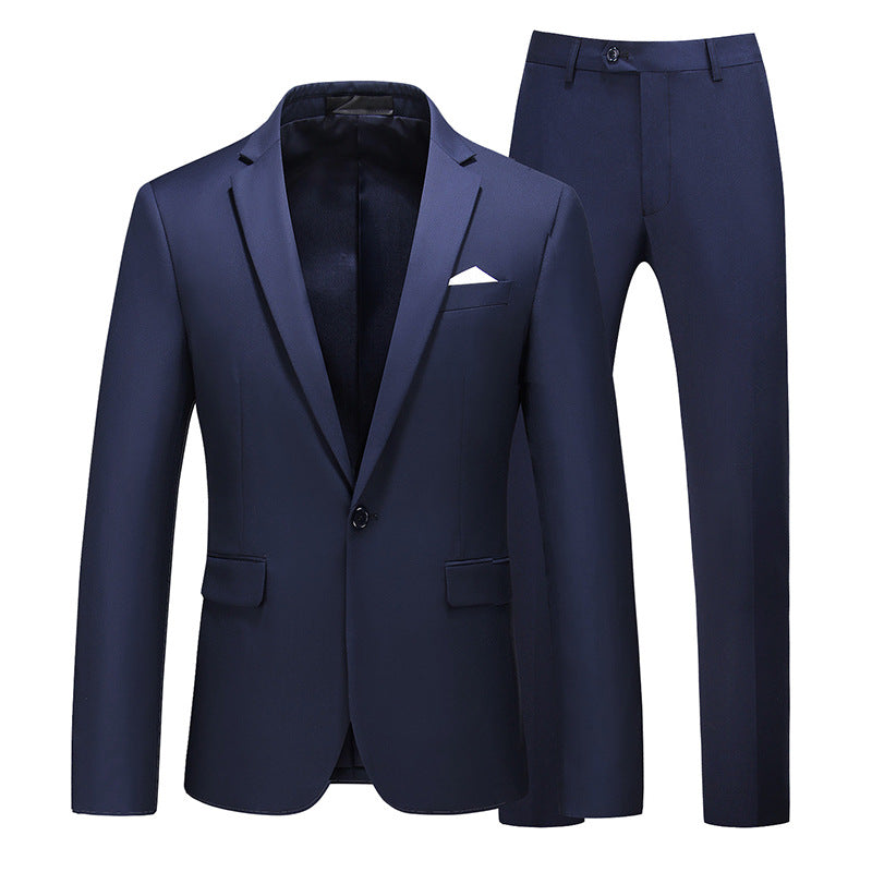 Multi-Color Two-piece Suit Men's Solid Color Slim Fit suit