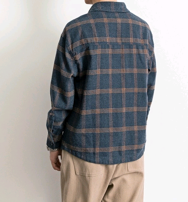 Autumn chic plaid shirt jacket casual long sleeve port wind shirt male