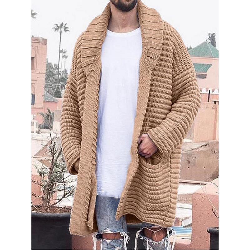 Men's Long Sleeve Cardigan Sweater Jacket