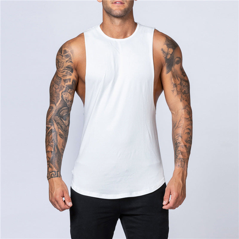 Plain bodybuilding sleeveless vest men