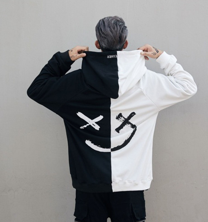 Smiley Stitching Hoodie