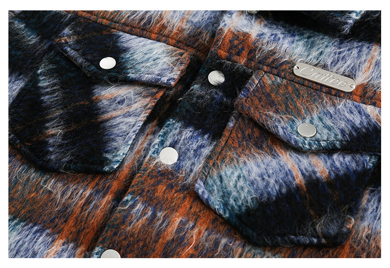 Retro Multi-pocket Woolen Jacket for men