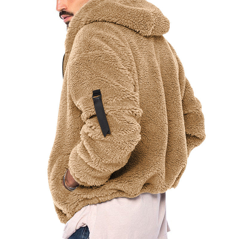 Chaqueta cálida de forro polar de doble cara para hombre