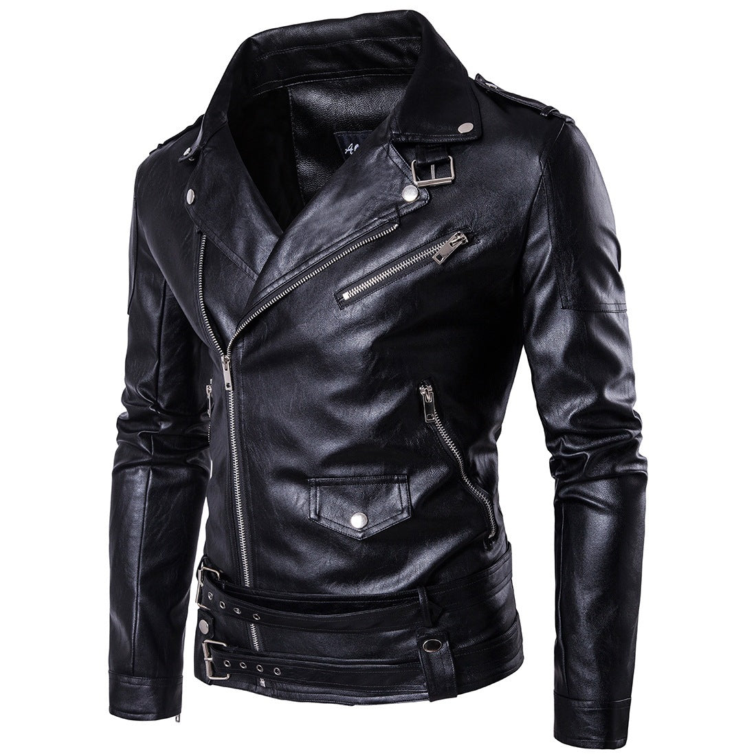 Punk Men's Leather Carripi Motorcycle jacket