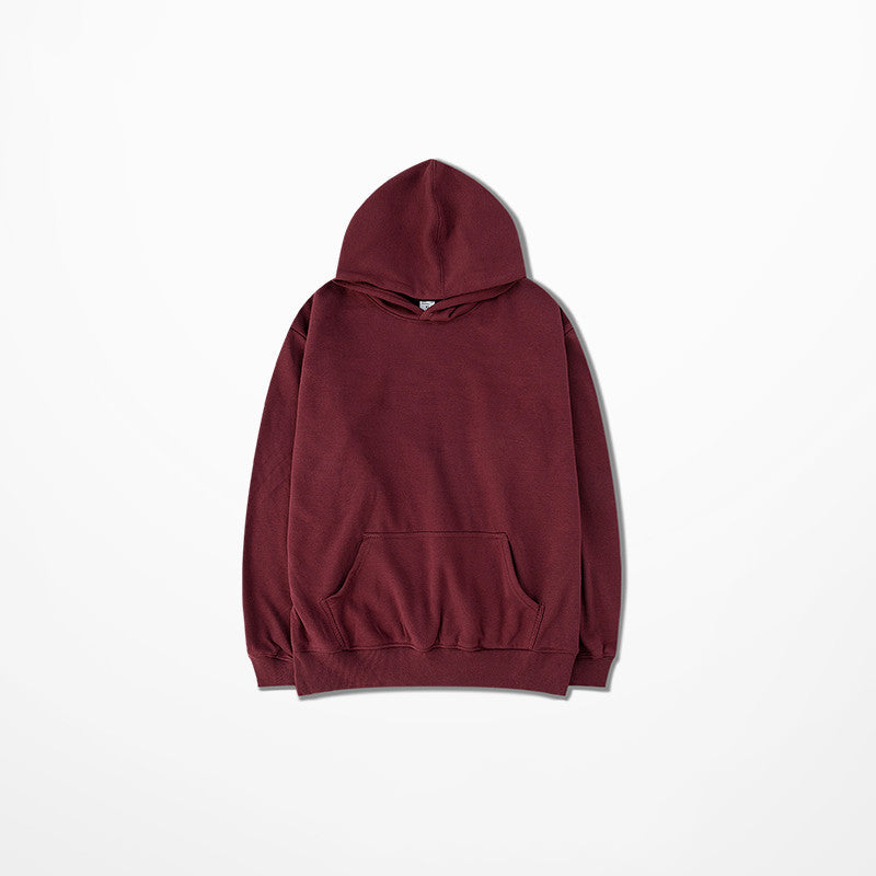 Solid Color Loose Shoulder Hoodie