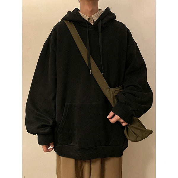 Men's Fashionable Solid Color Hooded Sweater