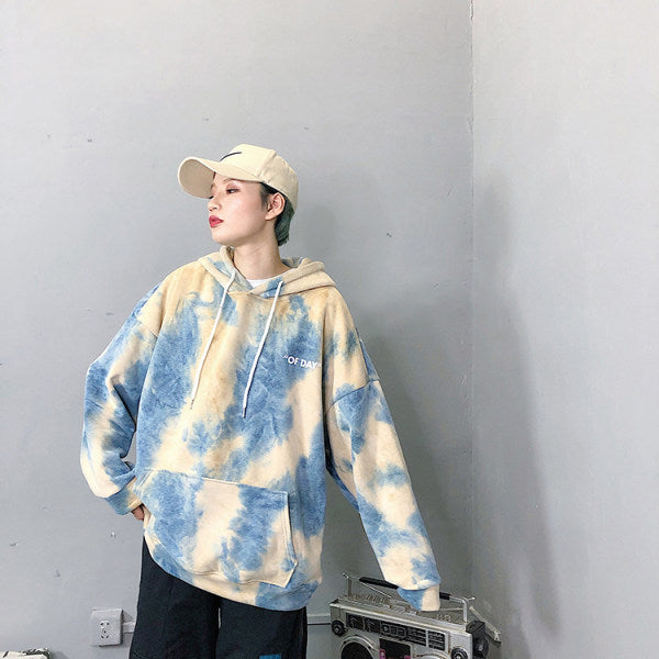 Tie-dye loose hoodie