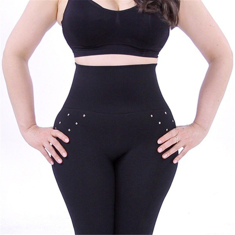 High-waisted Tight Pants Tummy Control Zipper Leggings for Women