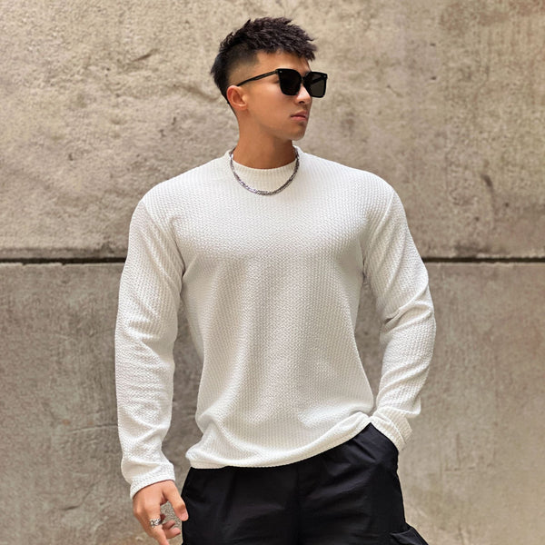 Men's Round Neck Pullover Long Sleeve Bottoming Shirt