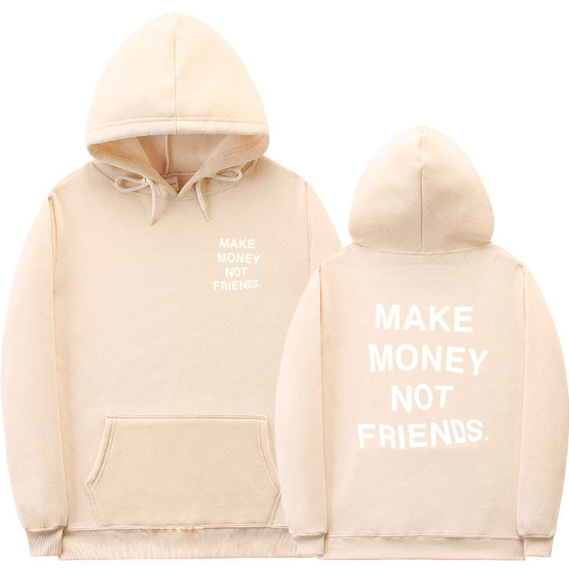 Letter printed men's and women's fleece hoodies