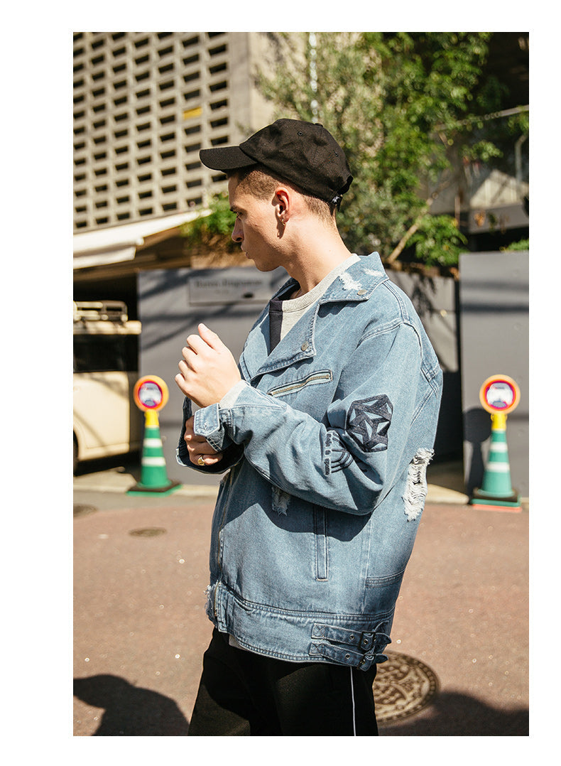 Stylish Collar Jean Jacket