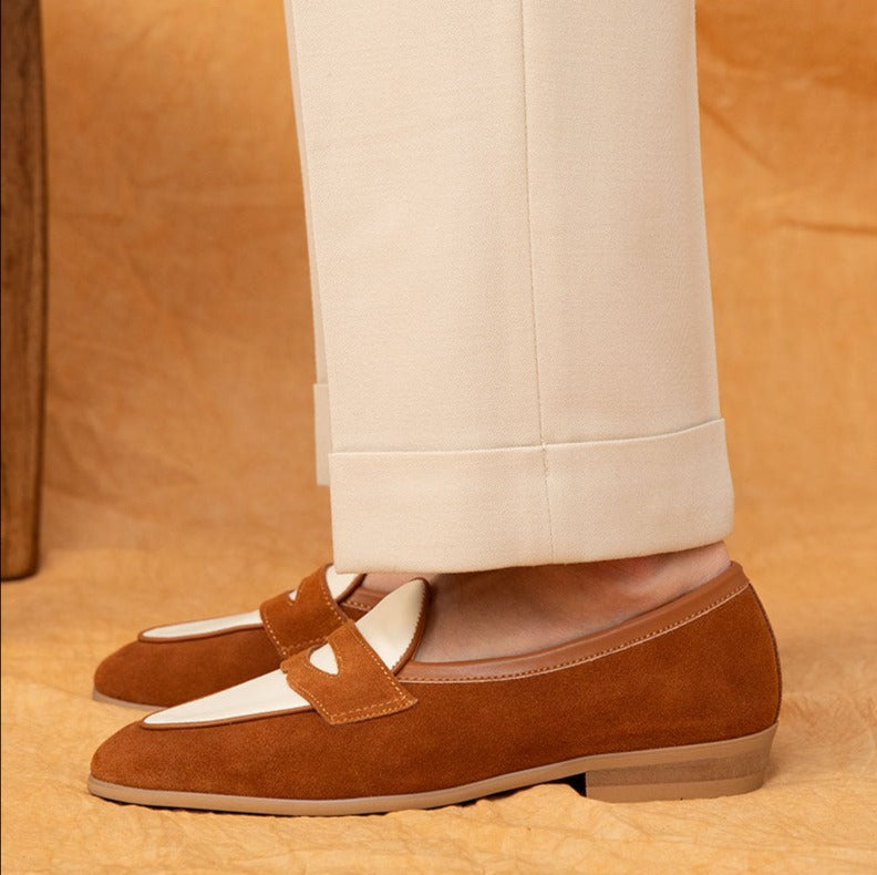 Nice Suede Contrast Belgian Loafer