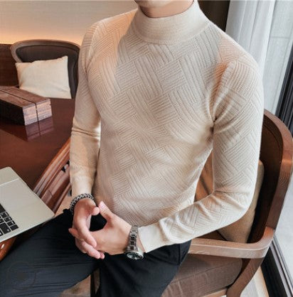 Men's Casual Slim-fit Half Turtleneck Sweater