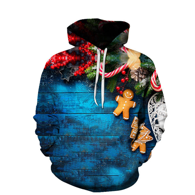 Christmas Digital Printed Hooded Sweater for men and women