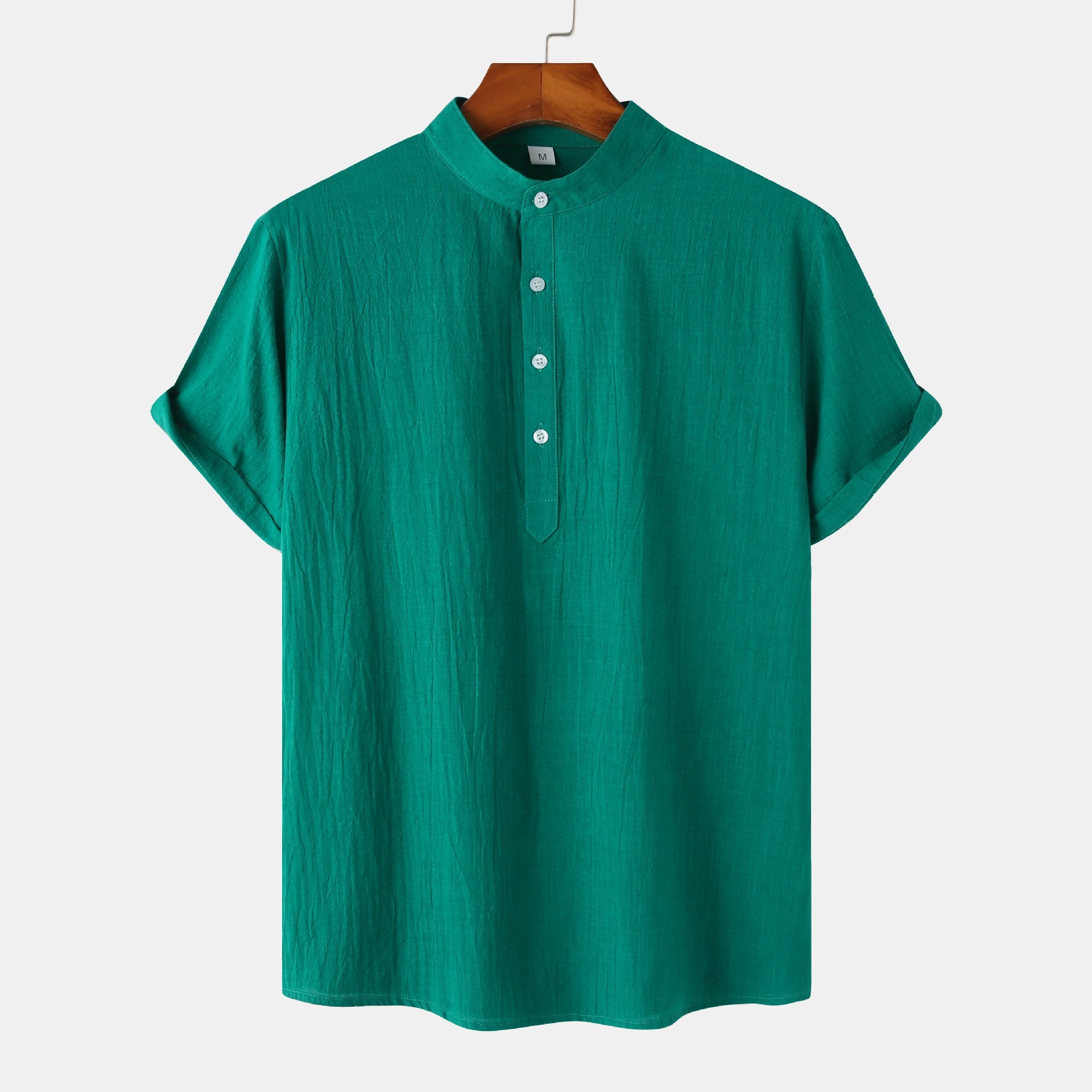 Casual Solid Color short sleeve summer shirt for men