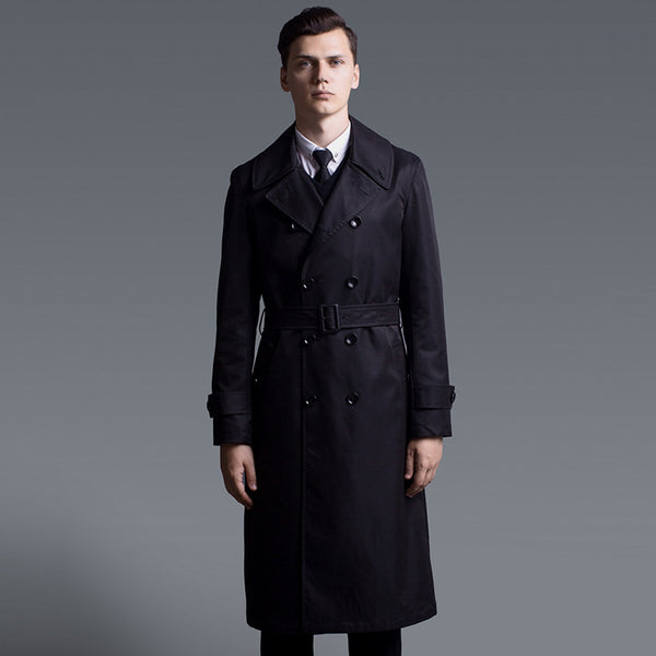 Extra-long Windbreaker Knee-length coat for men