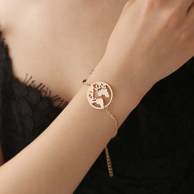 Map Pendant Bracelet Women