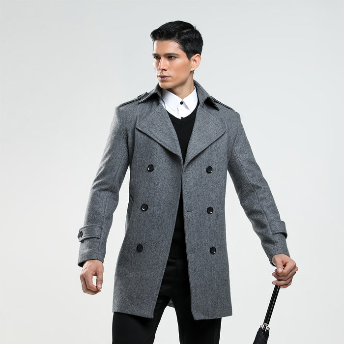 Men's Slim Woolen Coat Plus Size