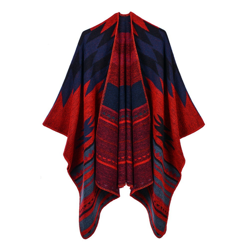 Reversible cashmere cloak